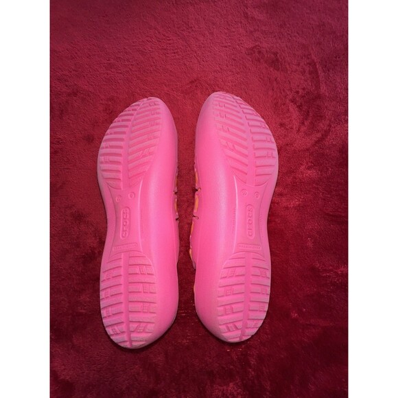 Woman’s Crocs Flats Sling Back Size 9 Hot Pink Orange - Picture 2 of 7